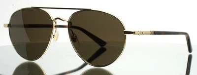 GUCCI GG0388S 008 Gold Brown Mens Aviator Full Rim Sunglasses 56-17-140 B:47 - Image 1 of 4
