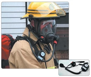 SCOTT HEALTH & SAFETY Push To Talk PTT Hand Set w Face Mask Interface SABRE COM - Picture 1 of 9