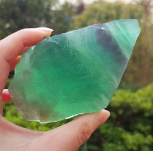 Hermosa muestra de cristal de cuarzo fluorita verde natural AAA 380G curación YF105 - Imagen 1 de 12