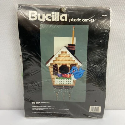 NEW Bucilla Bird House Plastic Canvas Key Holder 6055 7 x 10 sealed - Image 1 of 4