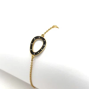 14ct Yellow Gold Natural Diamonds Bracelet - Picture 1 of 4