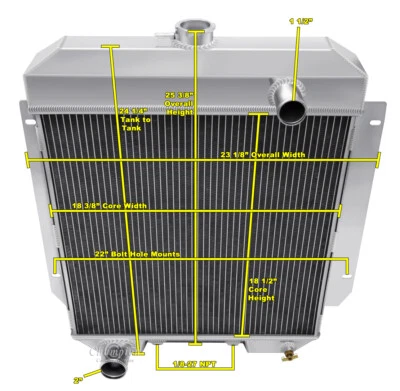 Radiador RS Champion 3 filas, ventilador de 16", cubierta-1955 1956 motor Mercury Montclair V8 Foto 1 de 4
