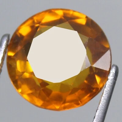 Zafiro champán Sri Lanka natural certificado de 8,10 quilates 11x11 mm piedra preciosa redonda Foto 1 de 4