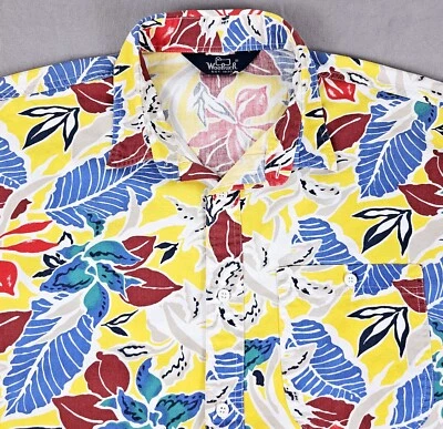 Camisa Hawaiana Woolrich De Colección Para Hombres 2XL Colorida Tropical Abotonada Foto 1 de 4