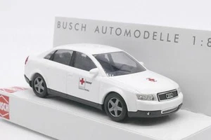 B032 BUSCH turismos Audi A4 sedán BRK Cruz Roja Bávara NUEVO EMBALAJE ORIGINAL 49205 - Imagen 1 de 5