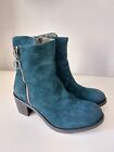 Fly London Women's RANCH Ankle Boots Teal/Green/Blue Leather Size UK 4 EU 37