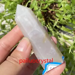 62g natürliche Kirschblüte Achat Obelisk Quarz Kristallspitze Reiki Heilung 74 mm - Bild 1 von 7
