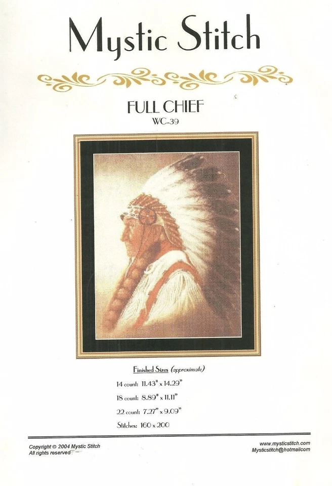 Full Chief Cross Stitch Pattern / Booklet. - Image 1 of 1