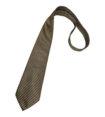 Corbata ETRO dorada/negra geométrica seda LUJO ITALIA Foto 1 de 4