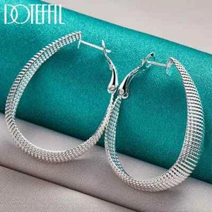 DOTEFFIL 925 Plata Esterlina Partículas Superficie U Pendiente Moda Boda Joyería - Imagen 1 de 6