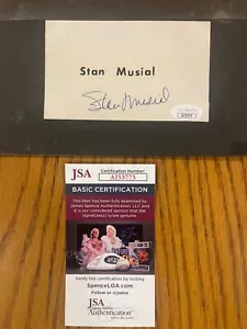 HOF STAN MUSIAL MT Signed Autographed 3X5 Index Card VG-EX ST LOUIS CARDINALS - Picture 1 of 1