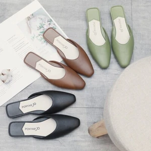 Scarpe pantofole donna primavera ed estate moda tinta unita piatte tutte abbinate - Foto 1 di 11