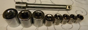 NAPA 9PC COMBINATION DRIVE 8PT SAE SOCKETS AND 6" EXTENSION - Imagen 1 de 6
