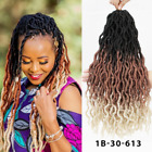 Gypsy Locs Crochet Faux Locs Ombre Curly Wavy Braiding Hair Extensions For Women