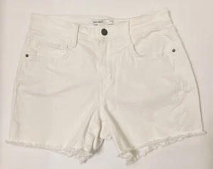 Nine West weiße Denim Jeans Shorts Größe 4 ausgefranster Fransensaum - Bild 1 von 6