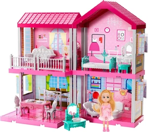 Villa Toys for 3 4 5 6 7 8 Years Old Girls - 2 Storeys 4 Rooms, Indoor Playset w - Picture 1 of 12