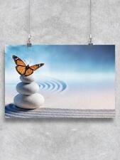 Butterfly On Zen Stones Poster -Image by Shutterstock