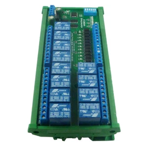 Caja de riel Modbus RTU DIN35 C45 digital 24V 12 canales IO UART RS485 PLC PTZ - Imagen 1 de 12