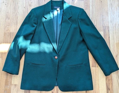 Women's Lined Wool Blazer, Savannah, Dark Green, Size 14 - Image 1 of 4