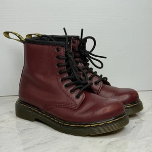 Dr Doc Martens 1460 T Junior Kids Girls Docs Red Leather Zip Boots UK9 US10 EU27 - Bild 1 von 14