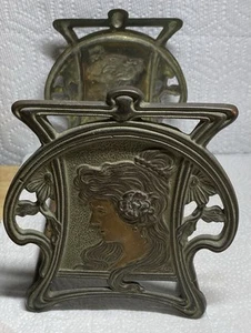 Art Nouveau Lady Metal Sliding Extending Book Rack Bookends, #9788 - Picture 1 of 12