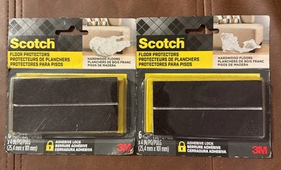 2PACKS OF SCOTCH FELT PADS 1" X 4"  1X4 TO PROTECT HARDWOOD FLOOR 12 TOTAL PADS - Image 1 of 4