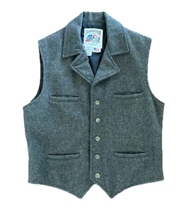 Schaefer Outfitter Vest Mens Medium Gray Wool Western Style 805 Made USA Cowboy - Picture 1 of 10