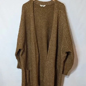 Terra Sky offene Strickjacke Pullover Damen Gr. 4X senfgelb braun Strick  - Bild 1 von 15
