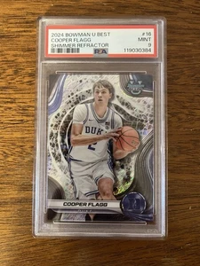 2024-25 Bowman's Best U Cooper Flagg Shimmer Refractor PSA 9 Rookie RC Duke - Picture 1 of 2