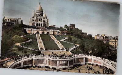 La Basilique du Sacré-Coeur Paris Vintage Postcard 1955 - Image 1 of 2