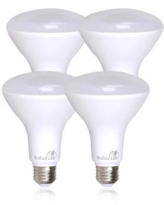 4 Pack BR30 LED Bulbs Indoor Flood Lights 90+ CRI 65W Equivalent uses 7.5W 27... - Picture 1 of 6