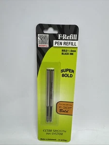 Zebra F-Refills Black Ink Pen Refill Set Of 2 Super Bold 1.6mm New In Package - Picture 1 of 9