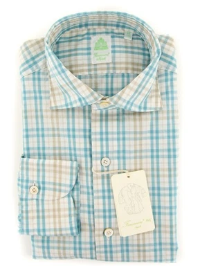 Finamore Napoli Turquoise Shirt - Extra Slim - 14.5/37 - (FN829177) - Image 1 of 4