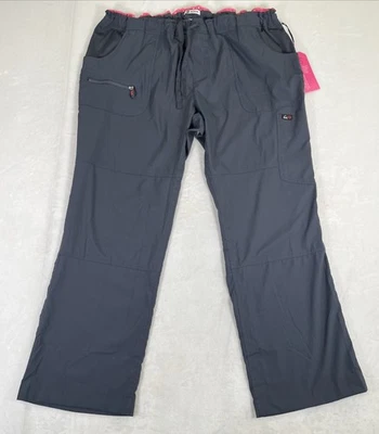 NWT Koi Lite Peace Scrub Pants Womens 2XL Grey Slim Fit 721-R Stretch Charity - Изображение 1 из 4