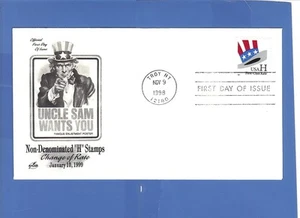 First Day Issue Uncle Sam Wants You Nov 9 1998 FDC Patriotic Stamp and Litho - Picture 1 of 1
