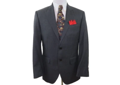 Coppley 1883 Mens Pure Wool Striped Birdseye Blazer Suit Jacket Sport Coat 38 S - Image 1 of 4