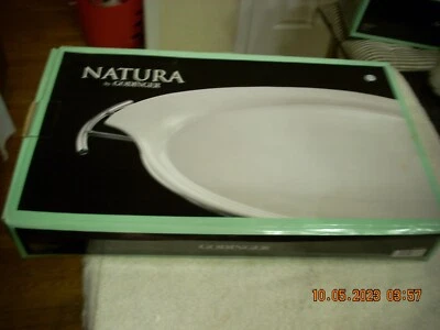 Natura by Godinger Silver Art Co 16" x 11" Serving Platter w Tray 6387 White New - Image 1 of 2