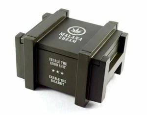 Malana Creme MDF Aschenbecher Schale Dunkelgrün Geschenkartikel - Bild 1 von 3