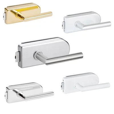 Glastürschloß Studio + Drücker Edelstahl Alu silber weiß gold Türklinke Glastür - Bild 1 von 4
