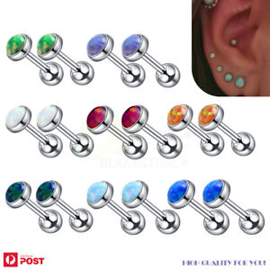 2PCS Earring Tragus Cartilage Studs Daith Helix Rook Monroe Lip Steel Jewellery