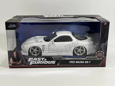 Fast and Furious 1993 Mazda RX-7 White HKS Power 1:24 Scale Jada 32607 - Image 1 of 4