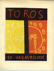 1959 Mini Affiche Pablo Picasso Lithographie Toros En Vallauris 1955 Impression ORIGINALE