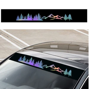 Parasol de ventana negro tira de sol calcomanía de vinilo pegatina apta para parabrisas delantero de coche - Imagen 1 de 7