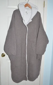 Free People Reversible Teddy Cardi Long Coat Knit Fleece Hoodie L / XL / XXL NEW - Picture 1 of 9