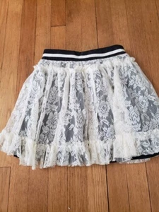 Girls Disney girls black and cream lace ruffle skirt NWOT Medium - Picture 1 of 1