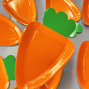 8pcs Easter Paper Plates Vegetable Creates Atmosphere Multipurpose Easter Paper - Picture 1 of 12