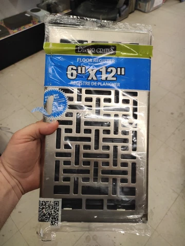 6 In. X 12 In. Oriental Nickel Floor Register Cover