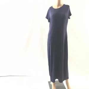 Free People Beach Women’s Maxi Dress Size L Purple Short Sleeve Long Solid New - Picture 1 of 5