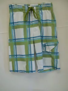 Boys Swim Shorts Trunks Green /White Plaid Size Small by Red Camel NWT - Picture 1 of 5