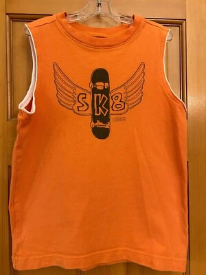 Camiseta sin mangas Orange Crazy 8 para niños talla 5/6, dice "SK8 Zone" Foto 1 de 3